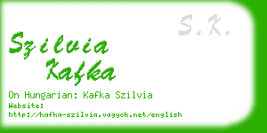 szilvia kafka business card